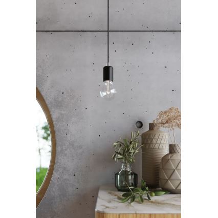 Kattokruunu johdossa EDISON 7 7xE27/60W/230V hämähäkki musta