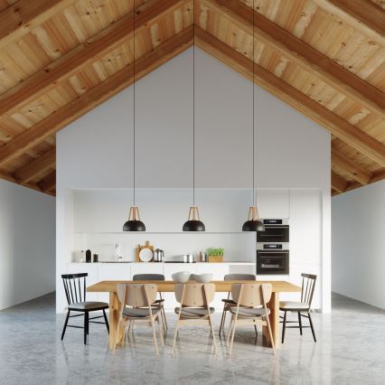 Kattokruunu johdossa CASCO 1xE27/60W/230V halkaisija 30 cm Koivu