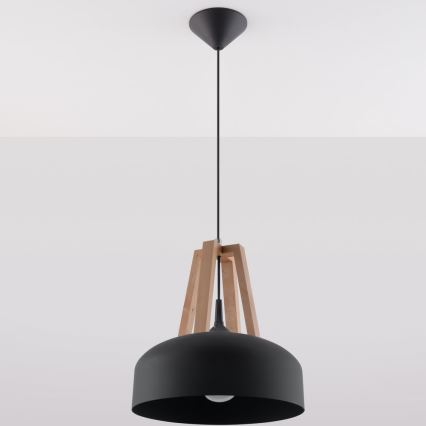 Kattokruunu johdossa CASCO 1xE27/60W/230V halkaisija 30 cm Koivu