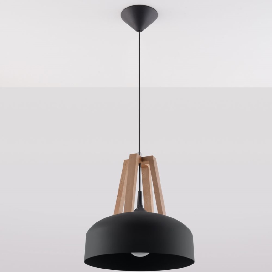 Kattokruunu johdossa CASCO 1xE27/60W/230V halkaisija 30 cm Koivu