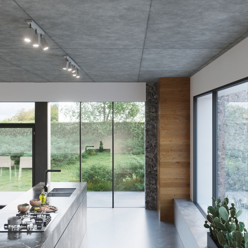 Seinäkohdevalo MERIDA 1xGU10/40W/230V harmaa