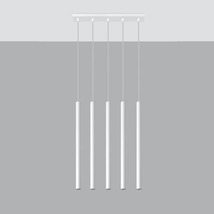 Kattokruunu johdossa PASTELO 5xG9/8W/230V valkoinen