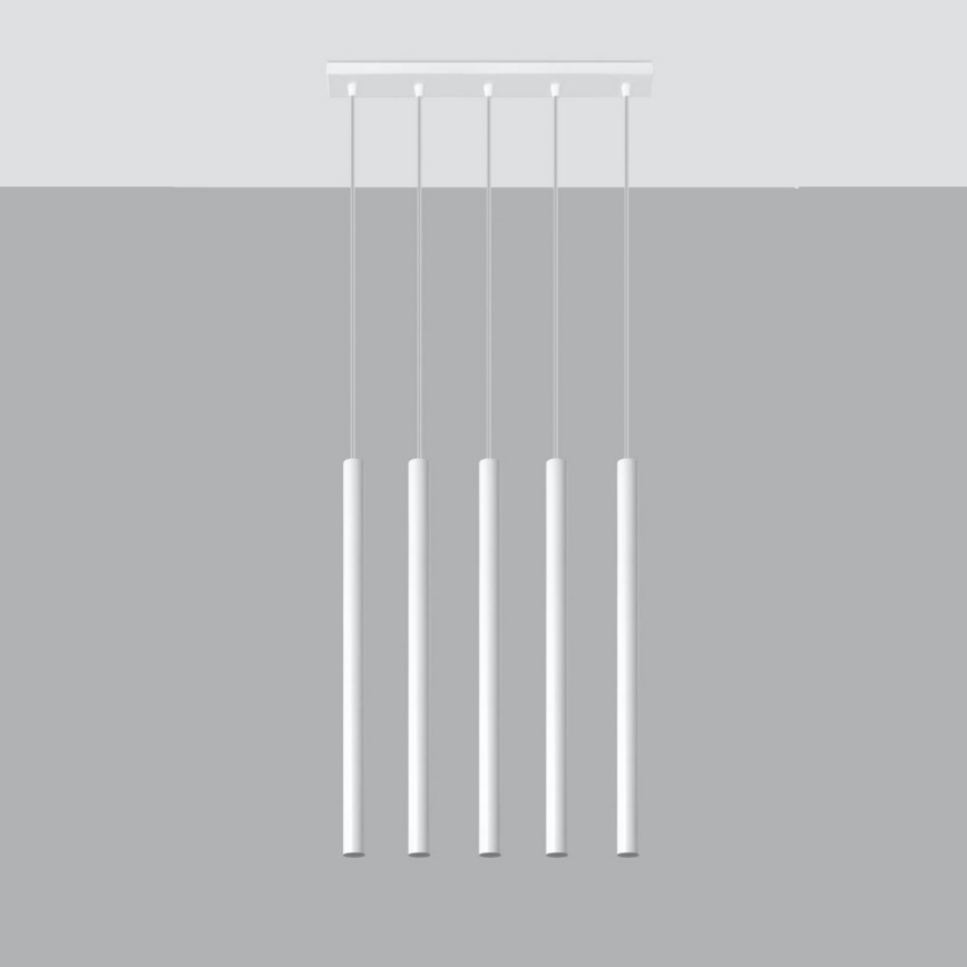 Kattokruunu johdossa PASTELO 5xG9/8W/230V valkoinen