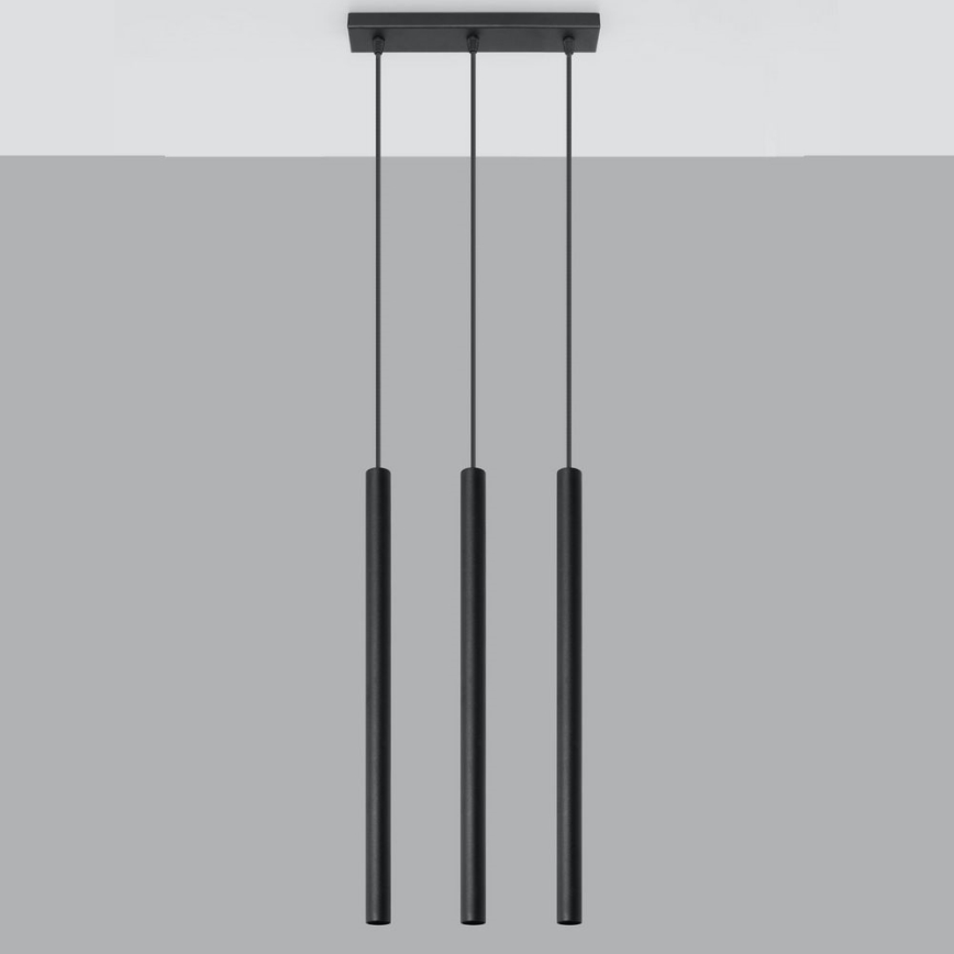 Kattokruunu johdossa PASTELO 3xG9/8W/230V musta