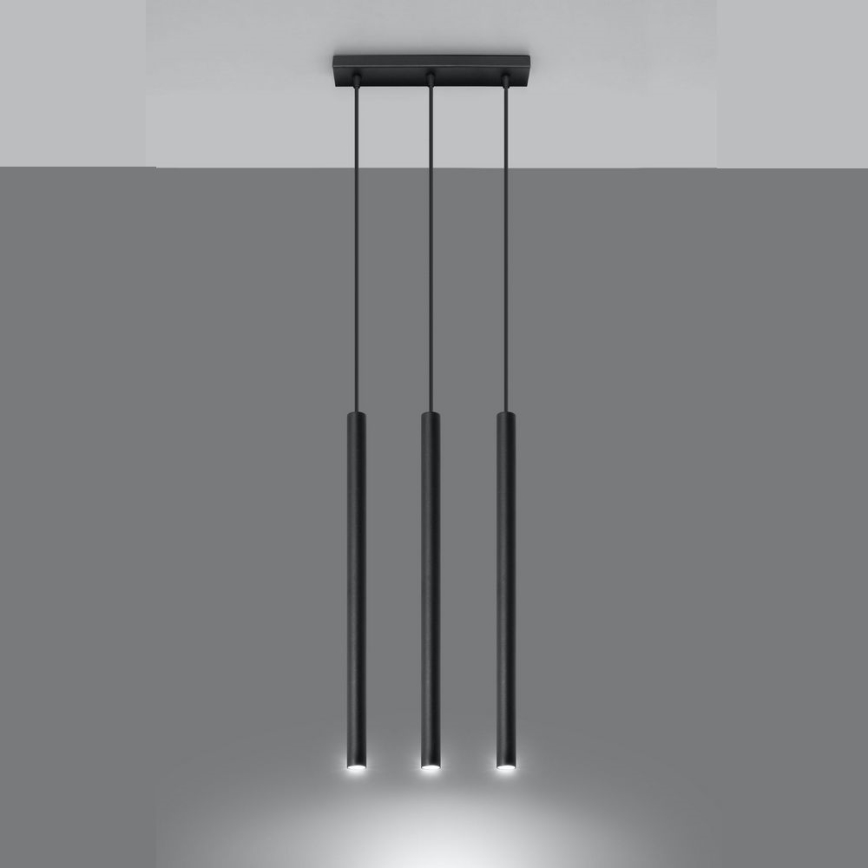 Kattokruunu johdossa PASTELO 3xG9/8W/230V musta