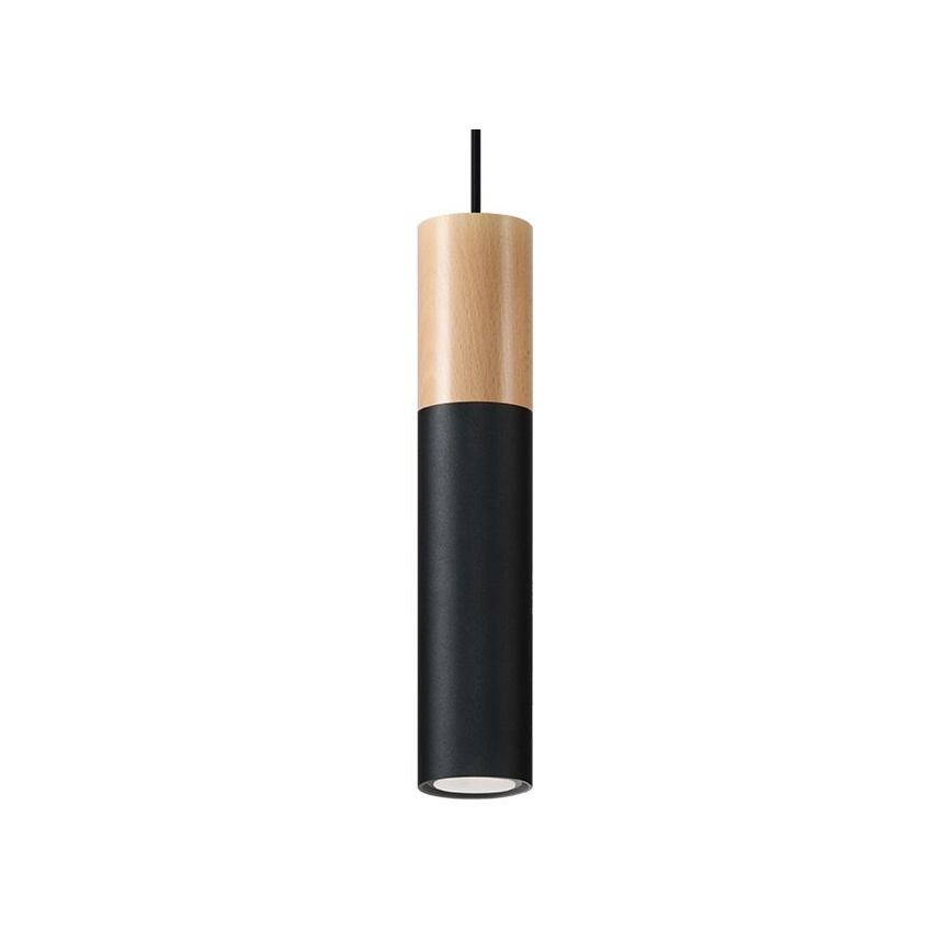 Kattokruunu johdossa PABLO 1xGU10/40W/230V musta/pyökki