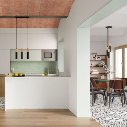 Kattovalo PABLO 1xGU10/40W/230V musta/pyökki