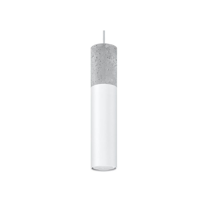 Kattokruunu johdossa BORGIO 1xGU10/40W/230V betoni/metalli valkoinen
