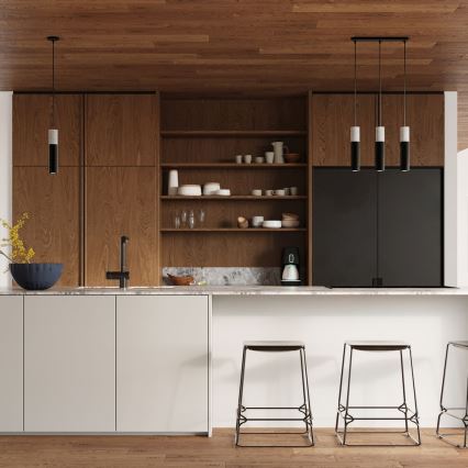 Kattokruunu johdossa BORGIO 1xGU10/40W/230V betoni/metalli musta