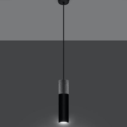 Kattokruunu johdossa BORGIO 1xGU10/40W/230V betoni/metalli musta