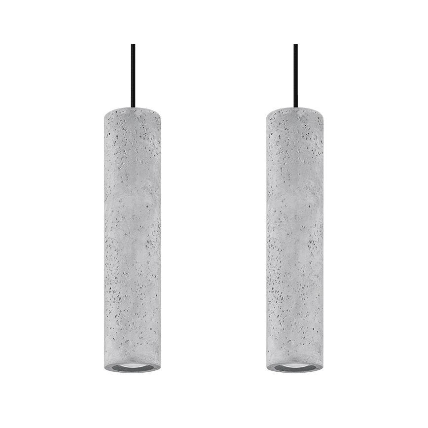 Kattokruunu johdossa LUVO 2xGU10/40W/230V betoni/musta