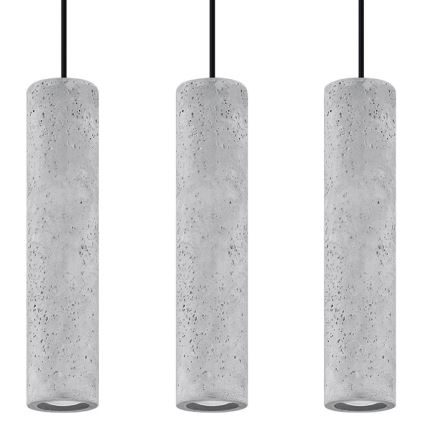 Kattokruunu johdossa LUVO 3xGU10/40W/230V betoni/musta