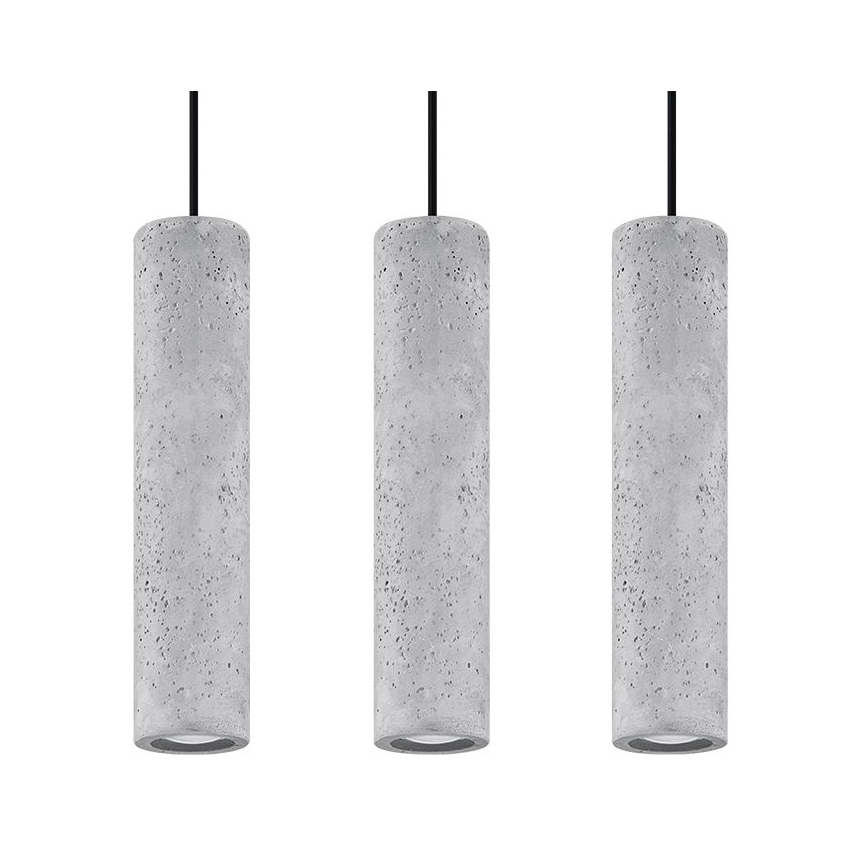 Kattokruunu johdossa LUVO 3xGU10/40W/230V betoni/musta