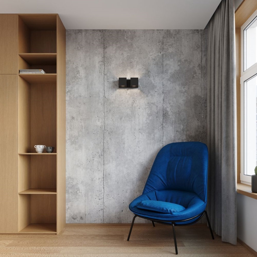 Seinäkohdevalo QUAD 2xG9/40W/230V musta