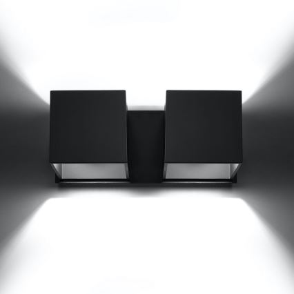 Seinäkohdevalo QUAD 2xG9/40W/230V musta