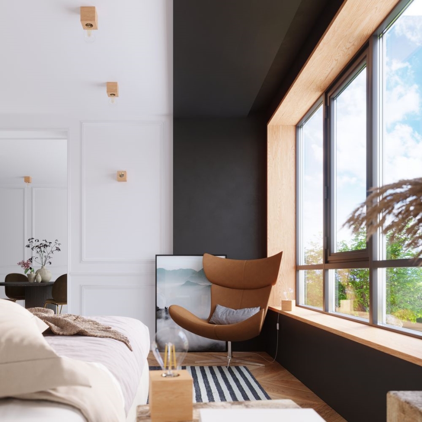 Seinävalaisin ABEL 1xE27/60W/230V pyökki