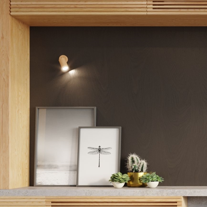 Seinäkohdevalo BERGE 1xGU10/40W/230V pyökki