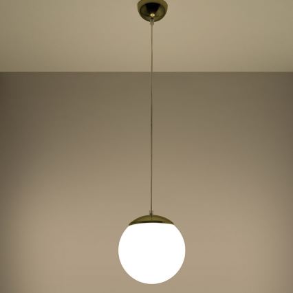 TOYA-riippuvalaisin johdolla 1xE27/60W/230V, halkaisija 20 cm, valkoinen/kulta