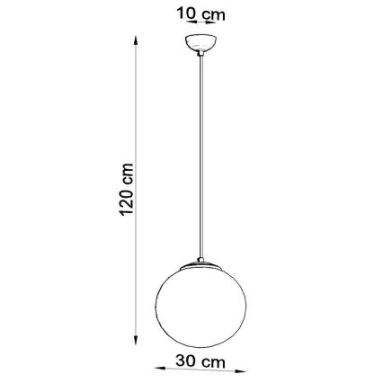Riippuvalaisin johdolla TOYA 1xE27/60W/230V halkaisija 30 cm valkoinen/kultainen