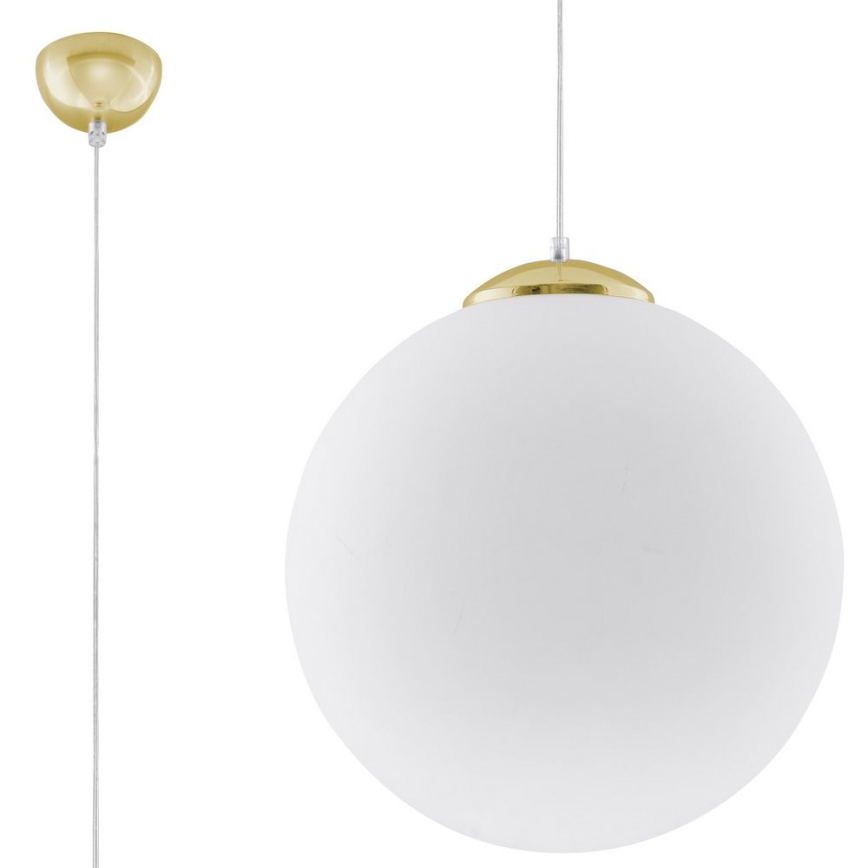 TOYA-riippuvalaisin johdolla 1xE27/60W/230V, halkaisija 40 cm, valkoinen/kultainen