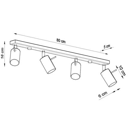 Kohdevalo RING 4xGU10/10W/230V
