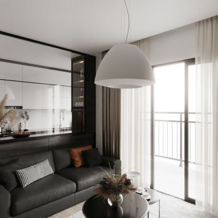 Kattokruunu johdossa BELLA 3xE27/60W/230V d. 60 cm valkoinen