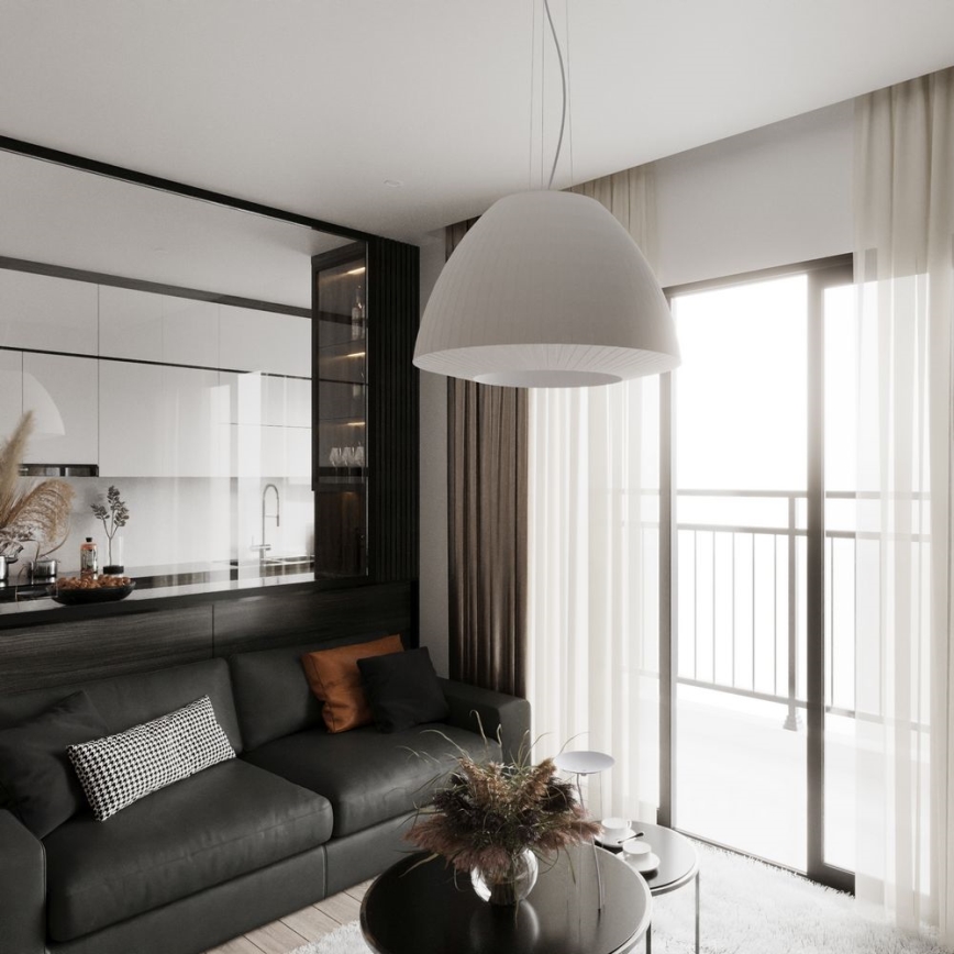 Kattokruunu johdossa BELLA 3xE27/60W/230V d. 60 cm valkoinen