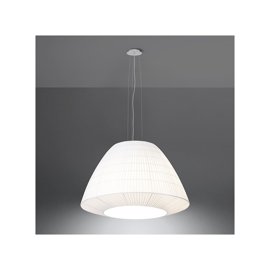 Kattokruunu johdossa BELLA 3xE27/60W/230V d. 60 cm valkoinen