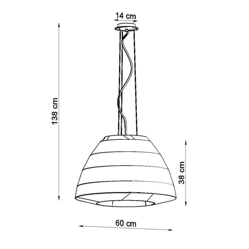 Kattokruunu johdossa BELLA 3xE27/60W/230V d. 60 cm valkoinen