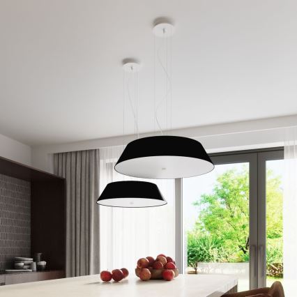 Kattokruunu johdossa VEGA 5xE27/60W/230V d. 60 cm musta