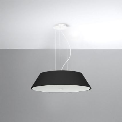 Kattokruunu johdossa VEGA 5xE27/60W/230V d. 60 cm musta