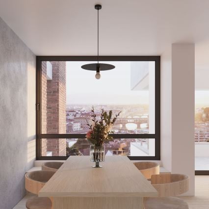 Kattokruunu johdossa FLAVIO 1xE27/60W/230V musta