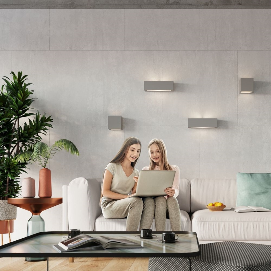 Seinävalaisin LEO 1xE27/60W/230V harmaa