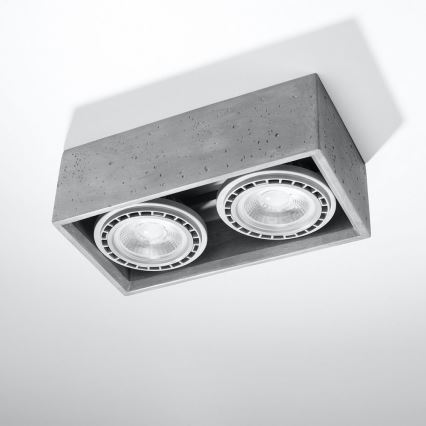 Kattovalo QUATRO AR111 2xGU10/40W/230V betoni