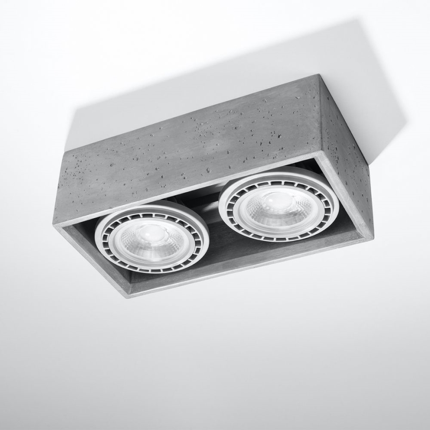 Kattovalo QUATRO AR111 2xGU10/40W/230V betoni