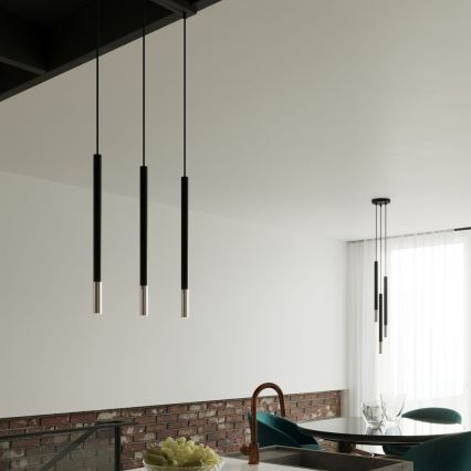 Kattokruunu johdossa MOSAIC 1xG9/12W/230V musta/kiiltävä kromi