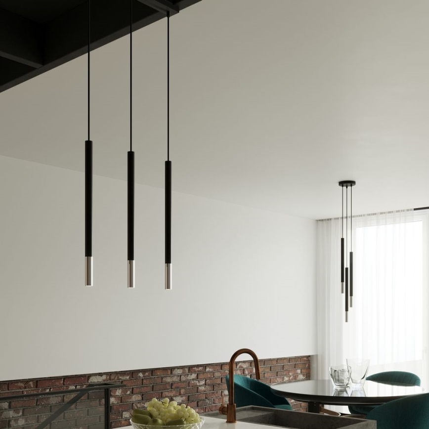 Kattokruunu johdossa MOSAIC 1xG9/12W/230V musta/kiiltävä kromi