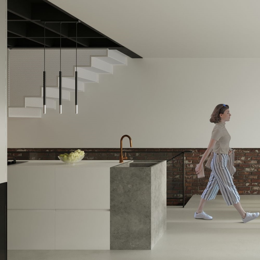 Kattokruunu johdossa MOSAIC 3xG9/12W/230V musta/kiiltävä kromi