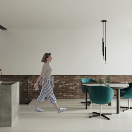 Kattokruunu johdossa MOSAIC 3xG9/12W/230V musta/kiiltävä kromi