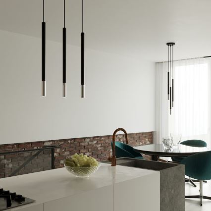 Kattokruunu johdossa MOSAIC 3xG9/12W/230V musta/kiiltävä kromi