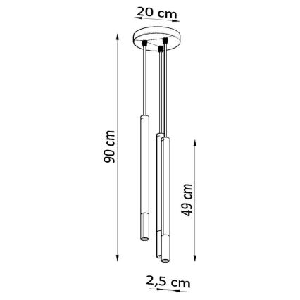 Kattokruunu johdossa MOSAIC 3xG9/12W/230V musta/kiiltävä kromi