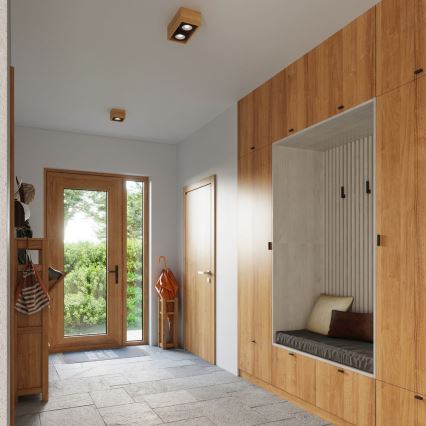 Kattovalo QUATRO AR111 2xGU10/40W/230V pyökki