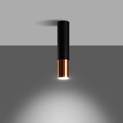 Kohdevalo LOOPEZ 1xGU10/10W/230V musta/kupari