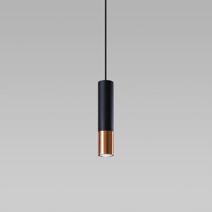 Kattokruunu johdossa LOOPEZ 1xGU10/10W/230V musta/kupari