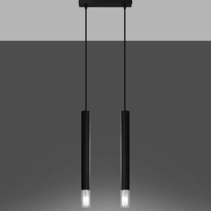 Kattokruunu johdossa VIZIER 2xG9/40W/230V musta