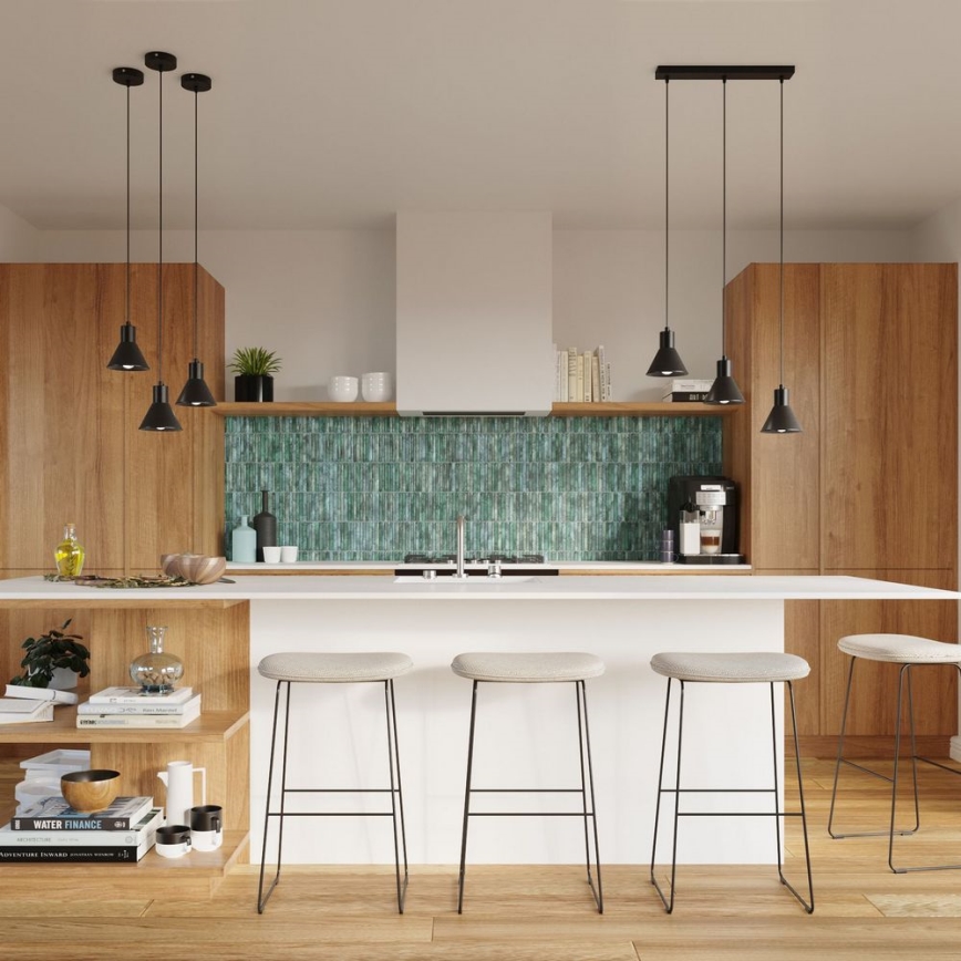 Kattokruunu johdossa TALEJA 1xE27/60W/230V musta