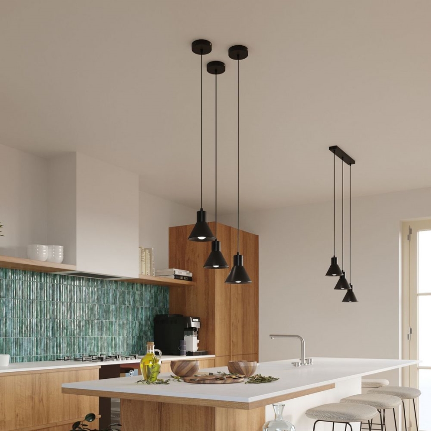 Kattokruunu johdossa TALEJA 1xE27/60W/230V musta