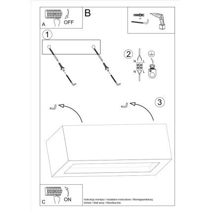 Seinävalo VEGA 1xE27/60W/230V 30 cm betoni