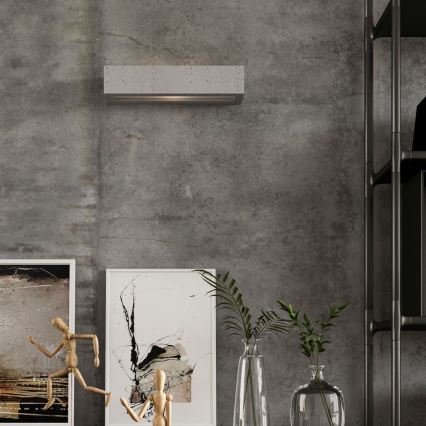 Seinävalo VEGA 2xE27/60W/230V 50 cm betoni