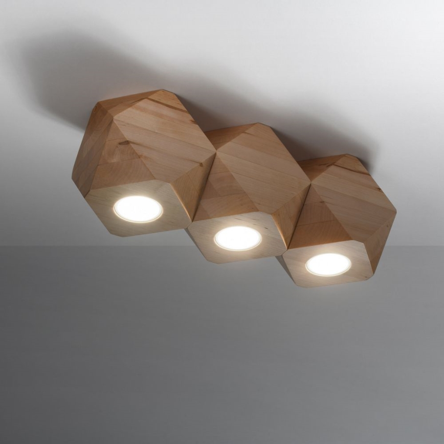 Kattovalo WOODY 3xGU10/40W/230V tammi